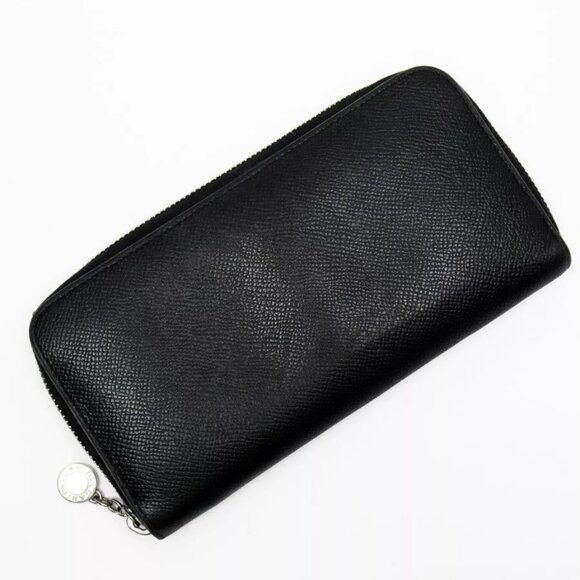 Auth BVLGARI Zip Around long wallet black leather - Picture 1 of 10